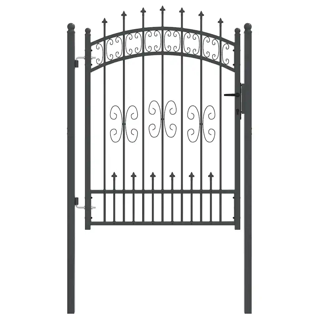 Cancello con Punta a Lancia KAMPEN 103 x 175 cm Acciaio Grigio