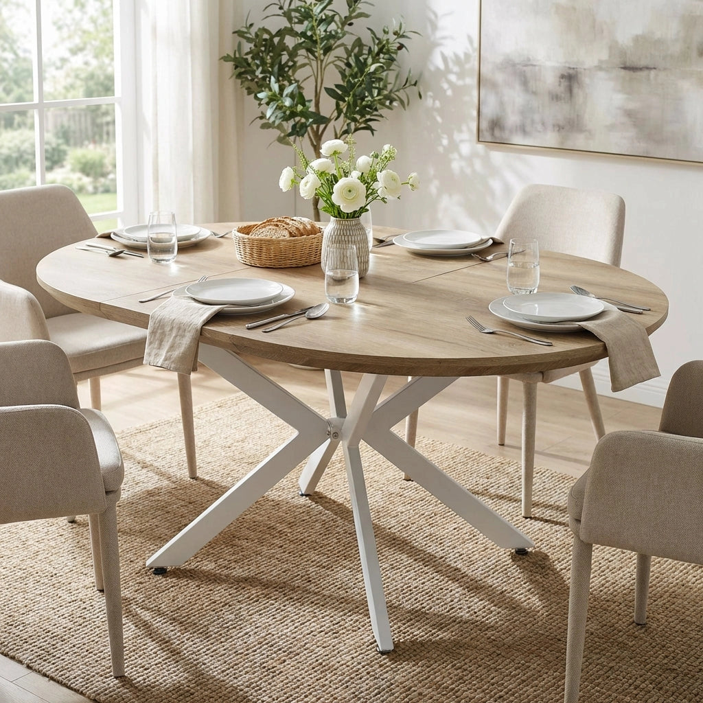 Tavolo da pranzo rotondo allungabile 120/160x120 - VESTA