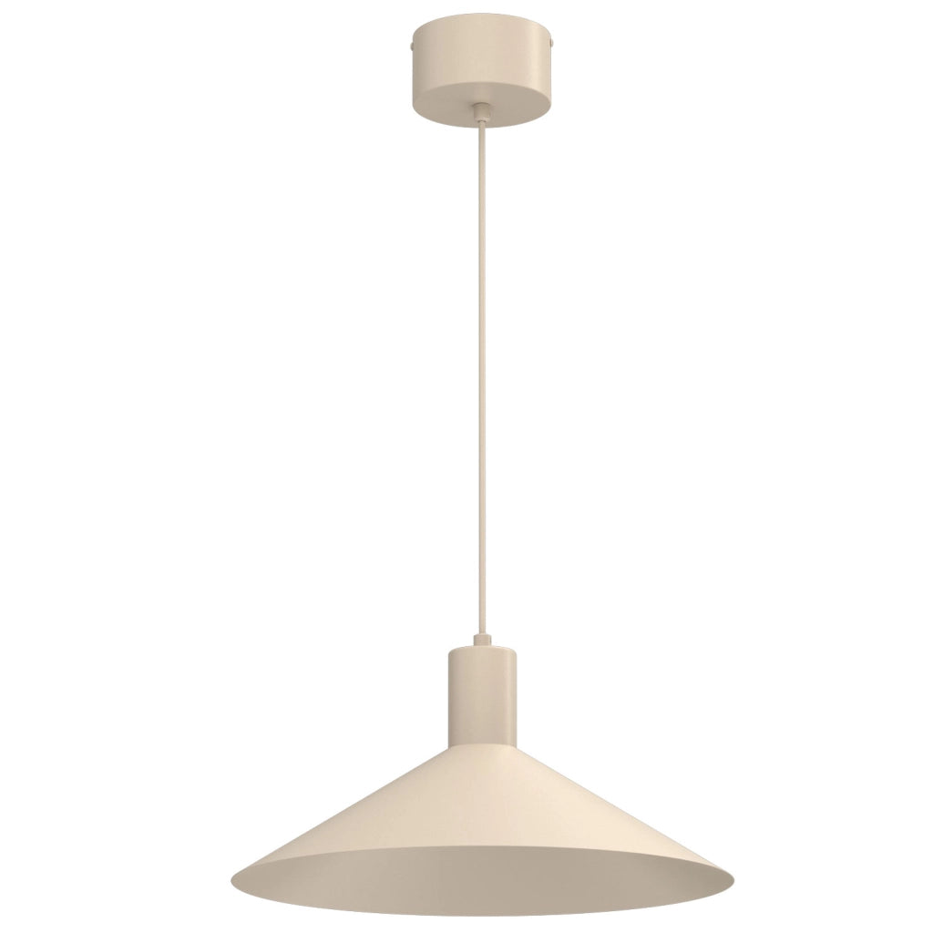 Lampada sospesa Nox beige acciaio conica GU10 Ø40