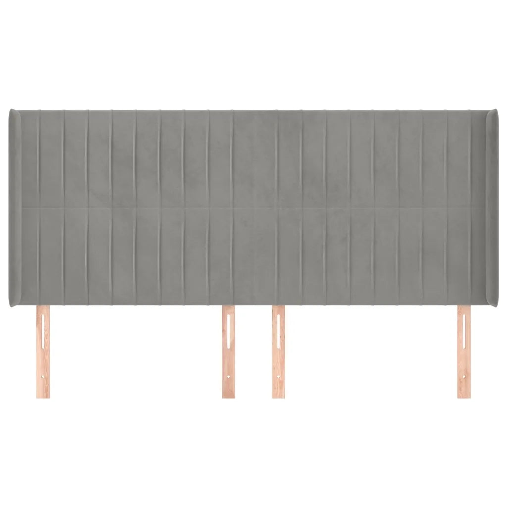 Testiera ad Orecchio Grigio Chiaro 163x16x118/128 cm in Velluto 3119872