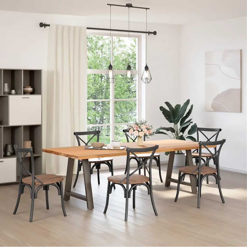 Gambe per tavolo da pranzo a forma di A 2 pz 80x(72-73) cm in acciaio