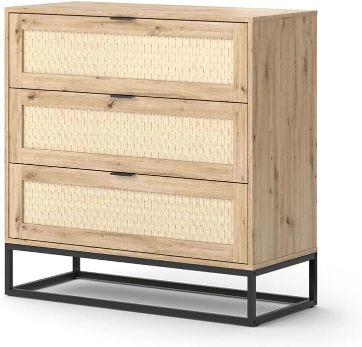 Cassettiera Natal, Marrone, 92 x 92.5 cm con 3x cassetti, adatto come superficie d'appoggio per accessori da soggiorno