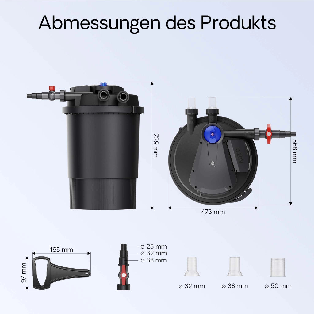 CPA-30000 Filtro a pressione per laghetto con UVC da 55W Per laghetti fino a 60000 litri