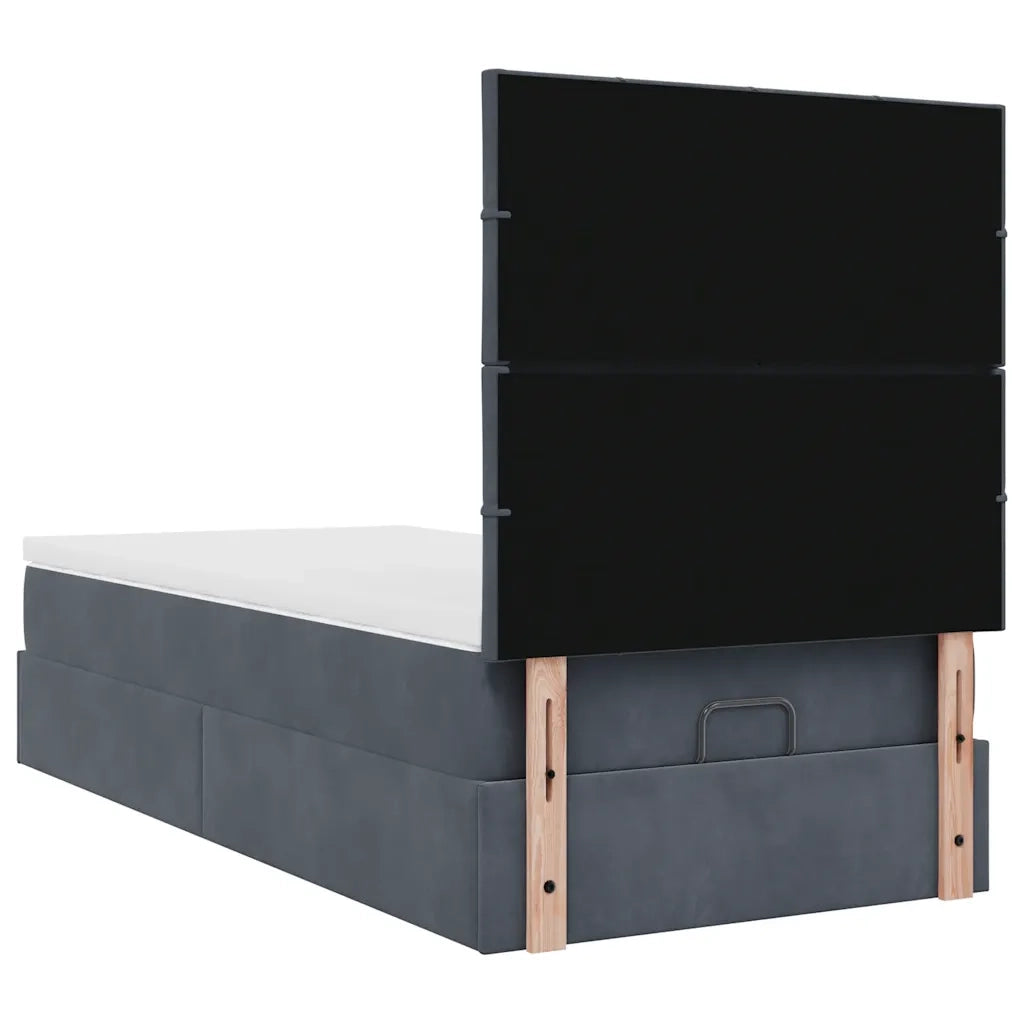 Struttura Letto Pouf con Materassi 90x200 cm in Velluto 3313446