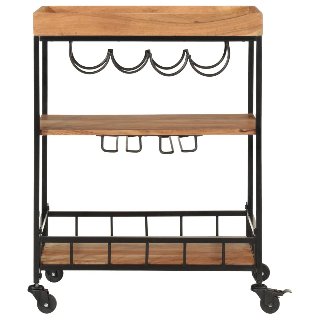 Carrello da Bar 60x40x80 cm Legno Massello di Acacia e Ferro 372753