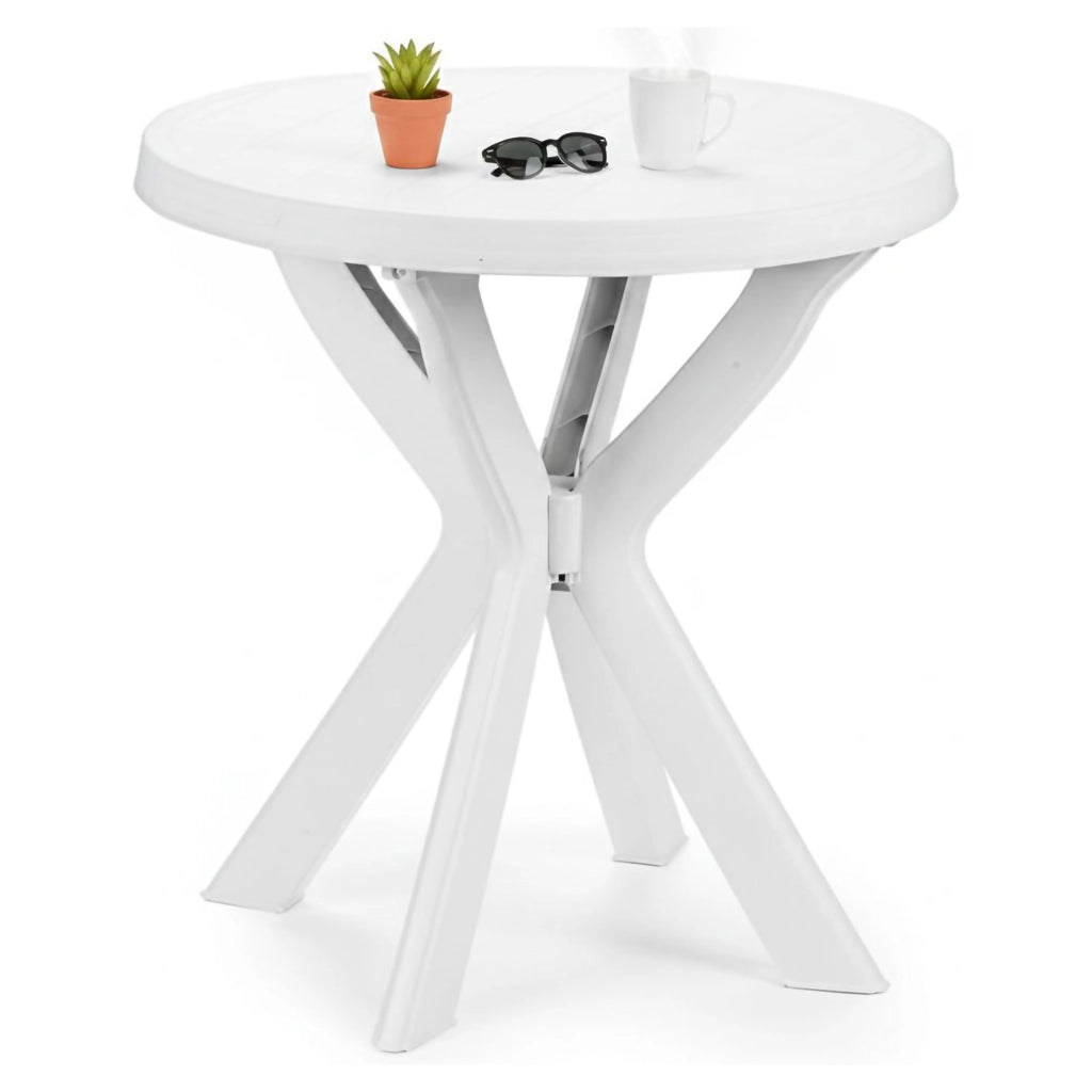 Lorwood, Tavolo da Esterno 2 Posti Made in Italy, 70x70x72h cm Bianco