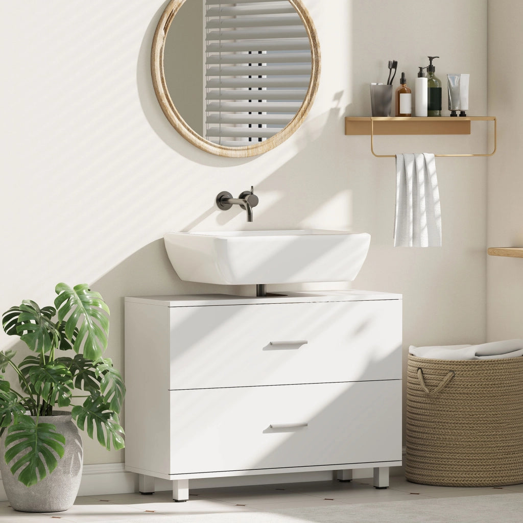 Mobiletto Sottolavabo con 2 Cassetti ¨C Minimal ¨C Bianco 80x30x60