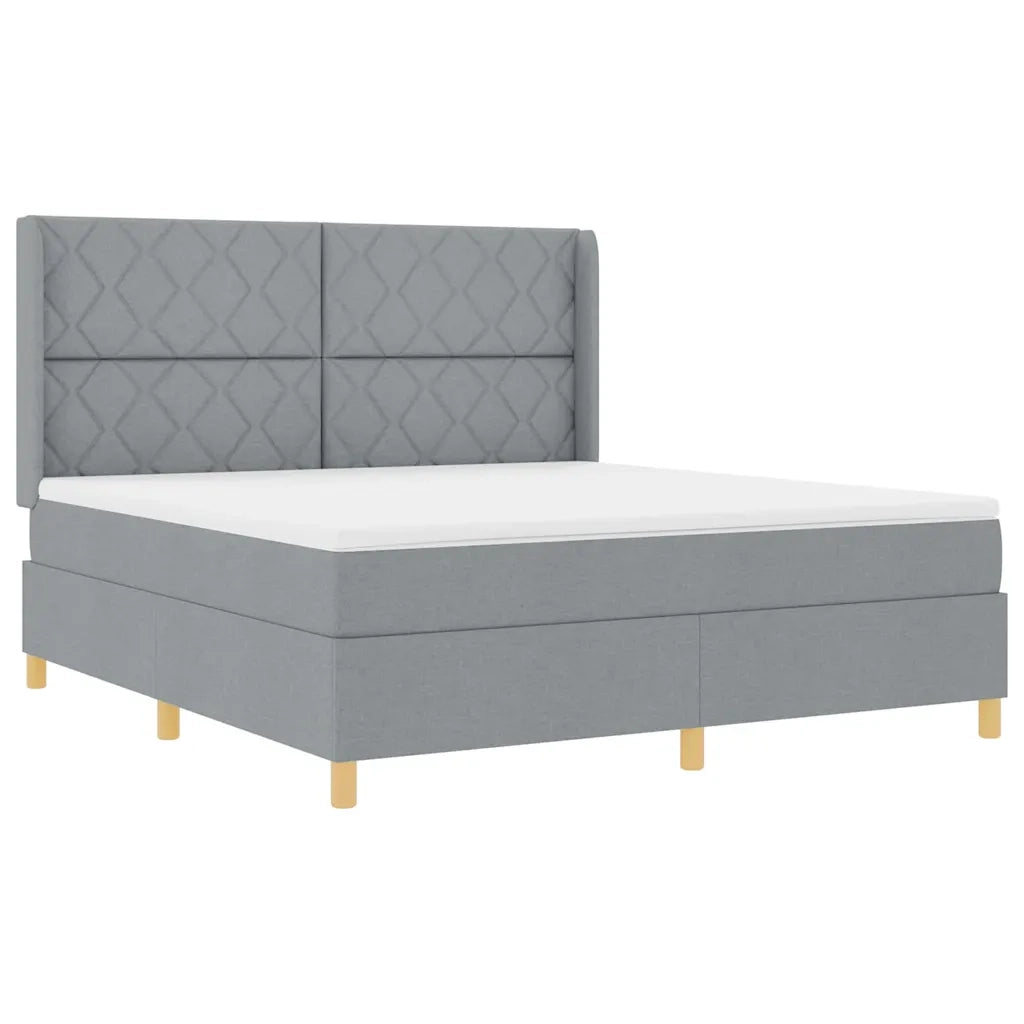Letto a molle con testiera Grigio chiaro 180 x 200 cm Tessuto 3341910