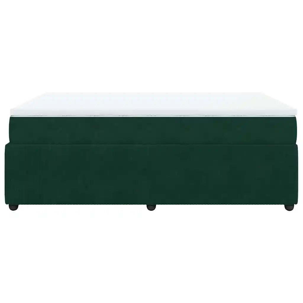 vidaXL Giroletto a Molle con Materasso Verde Scuro 140x200 cm Velluto