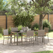 Set da Pranzo per Giardino 7 pcs Grigio polyrattan 3365397