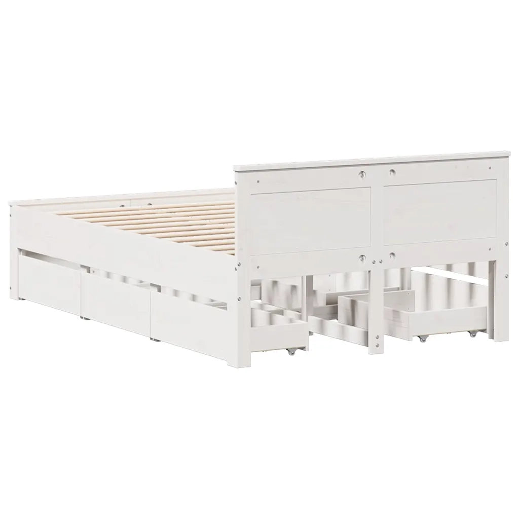 Giroletto senza Materasso con Testata Bianco 120x190 cm Pino