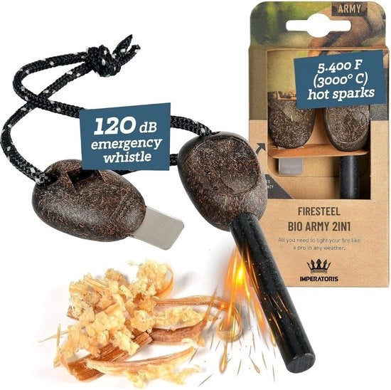 Kit di sopravvivenza per campeggio e outdoor - Fiammifero di magnesio - Fiammifero di magnesio - Fiamma da campo - Strumento di chiamata d'emergenza - Strumento di accensione - 12000 accensioni
