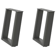 Set di 2 gambe per tavolino da caffè in acciaio angolate a forma di U 28 x 42-43 cm pratiche moderne acciaio antracite 02_0057042