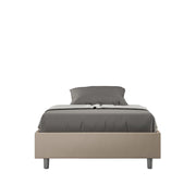 BS COM Letto una piazza e mezza contenitore imbottito 120x200 similpelle tortora