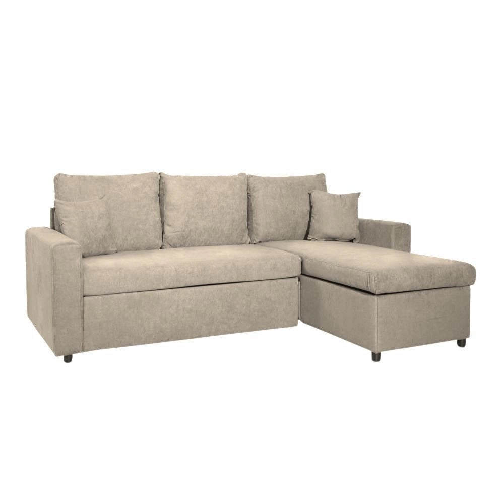Divano con penisola reversibile funzione letto Golf tessuto cappuccino Barrel09