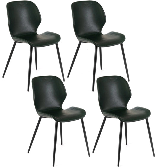 Set 4 Sedie 55x45xH83 cm in Soft-Touch Diana Verde Scuro