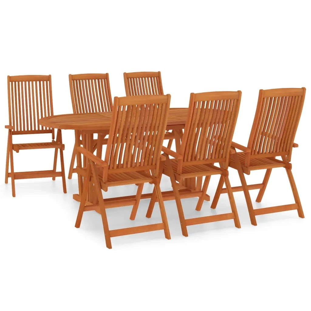 Set da Pranzo per Giardino 7 pz in Legno Massello di Eucalipto 3087342