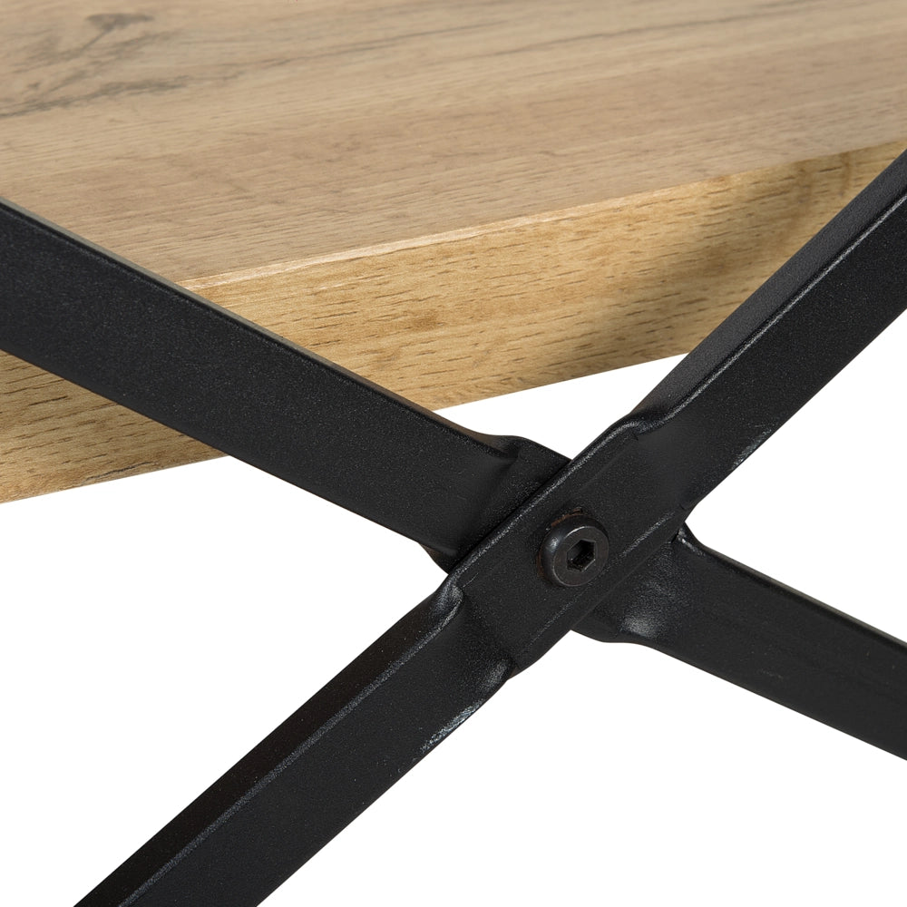 Libreria a 3 livelli in legno chiaro con struttura in metallo Nero Ripiani aperti contenitore Minimalista unità autoportante