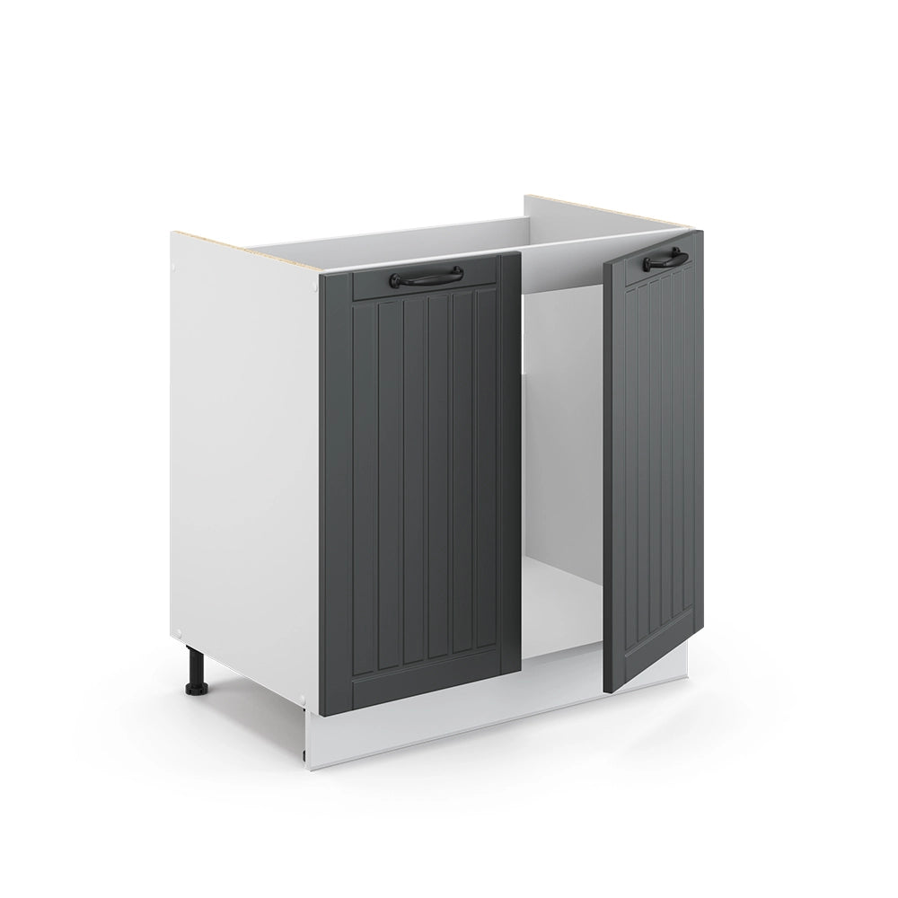 Mobile lavello cucina Fame-Line Antracite rustico/Bianco 80 cm senza piano di lavoro Vicco