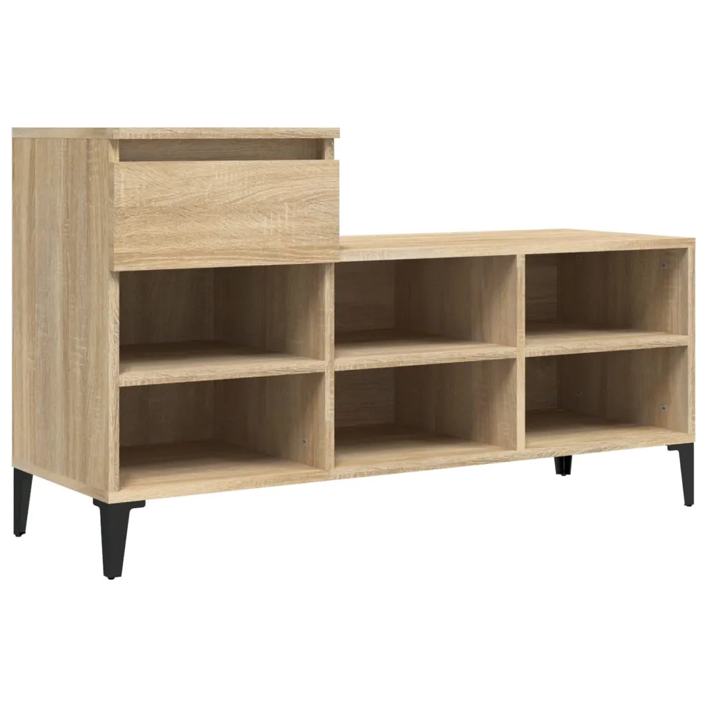 Scarpiera-Scaffale per scarpe Rovere Sonoma 102x36x60 cm in Legno Multistrato 497733