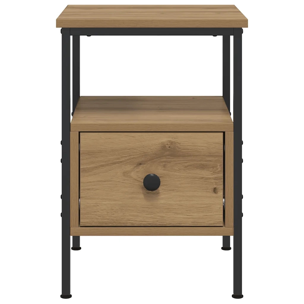Comodino | Armadio da Notte | Mobiletto da notte Rovere Artigianale 34x36x50 cm in Legno Multistrato