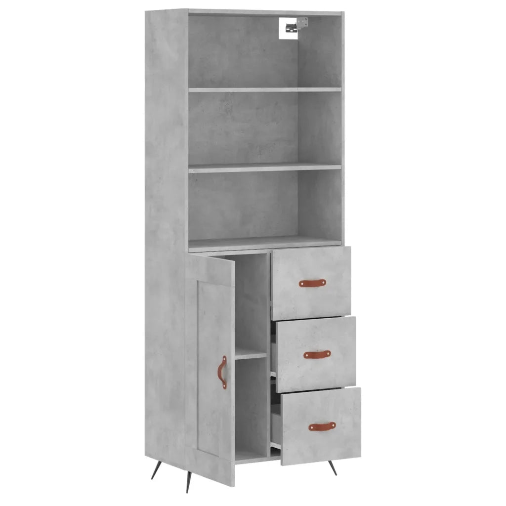 Credenza Grigio Cemento 69,5x34x180 cm in Legno Multistrato 3189993