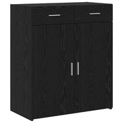 Mobiletto moderno con cassetto 80 x 42 x 93 cm ampio spazio di archiviazione stile pulito legno ingegnerizzato nero 02_0055994