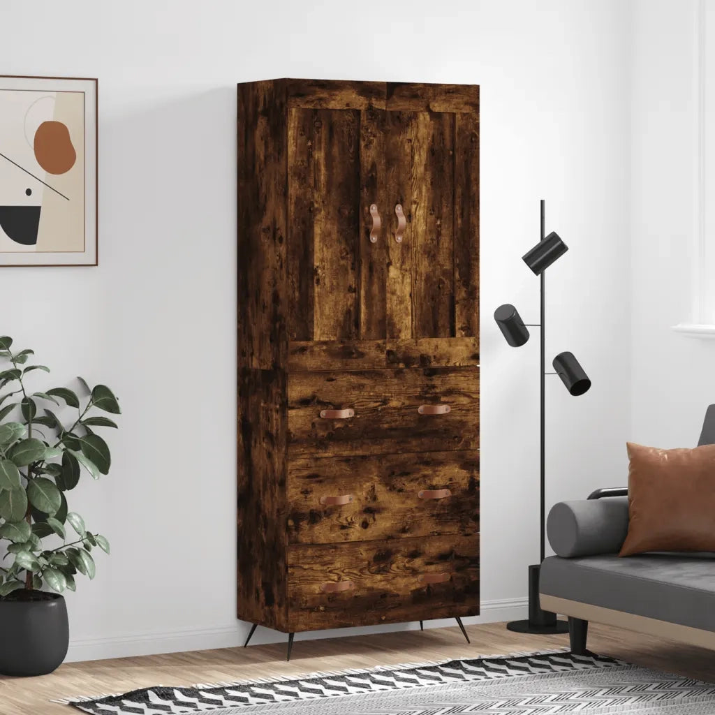 Credenza Rovere Fumo  69,5x34x180 cm in Legno Multistrato 3199726