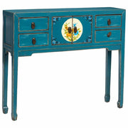 Mobile da ingresso in legno blu 100x25x85h cm