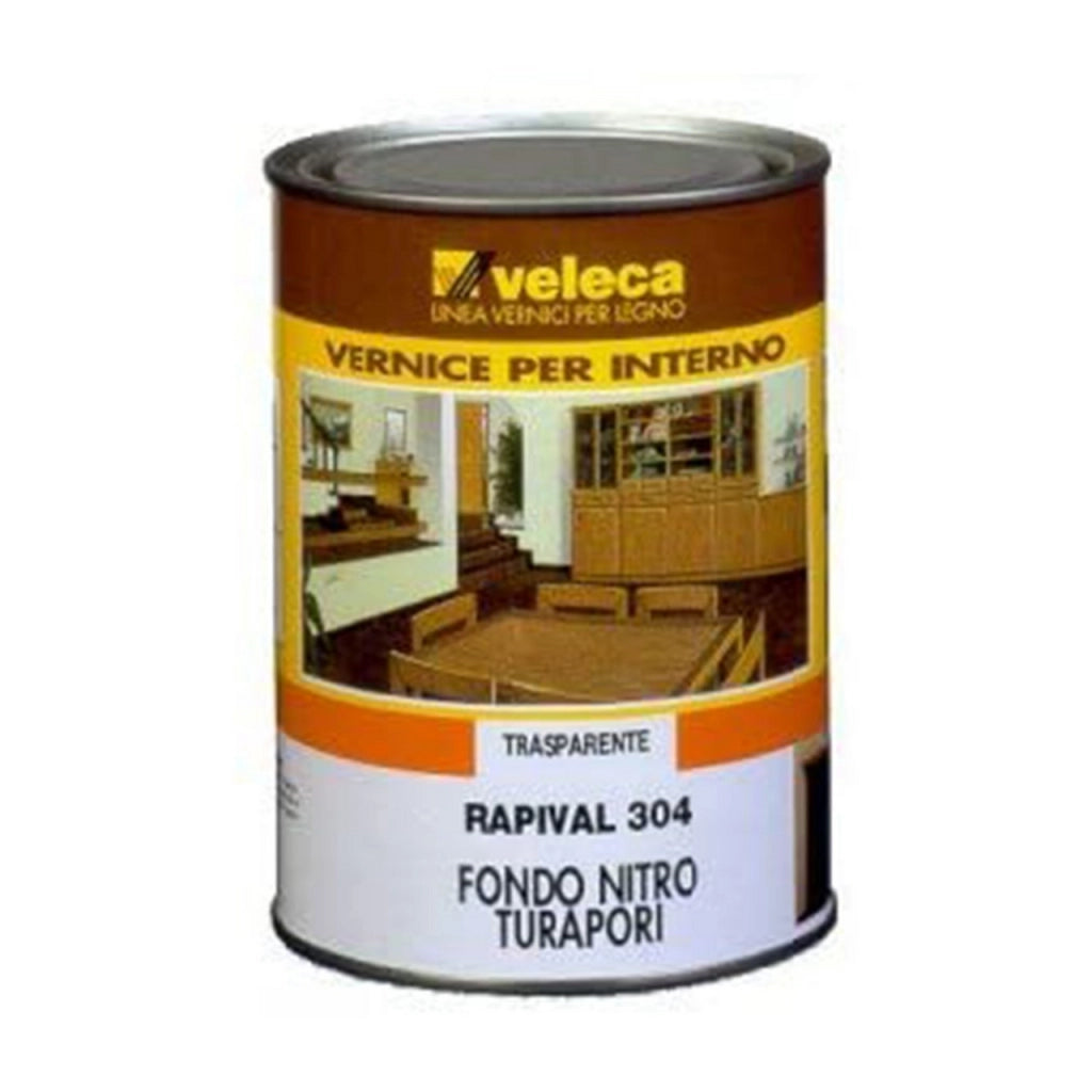 Rapival 304 Fondo Nitro Turapori Trasparente 0,5 L – Preparazione per Legno