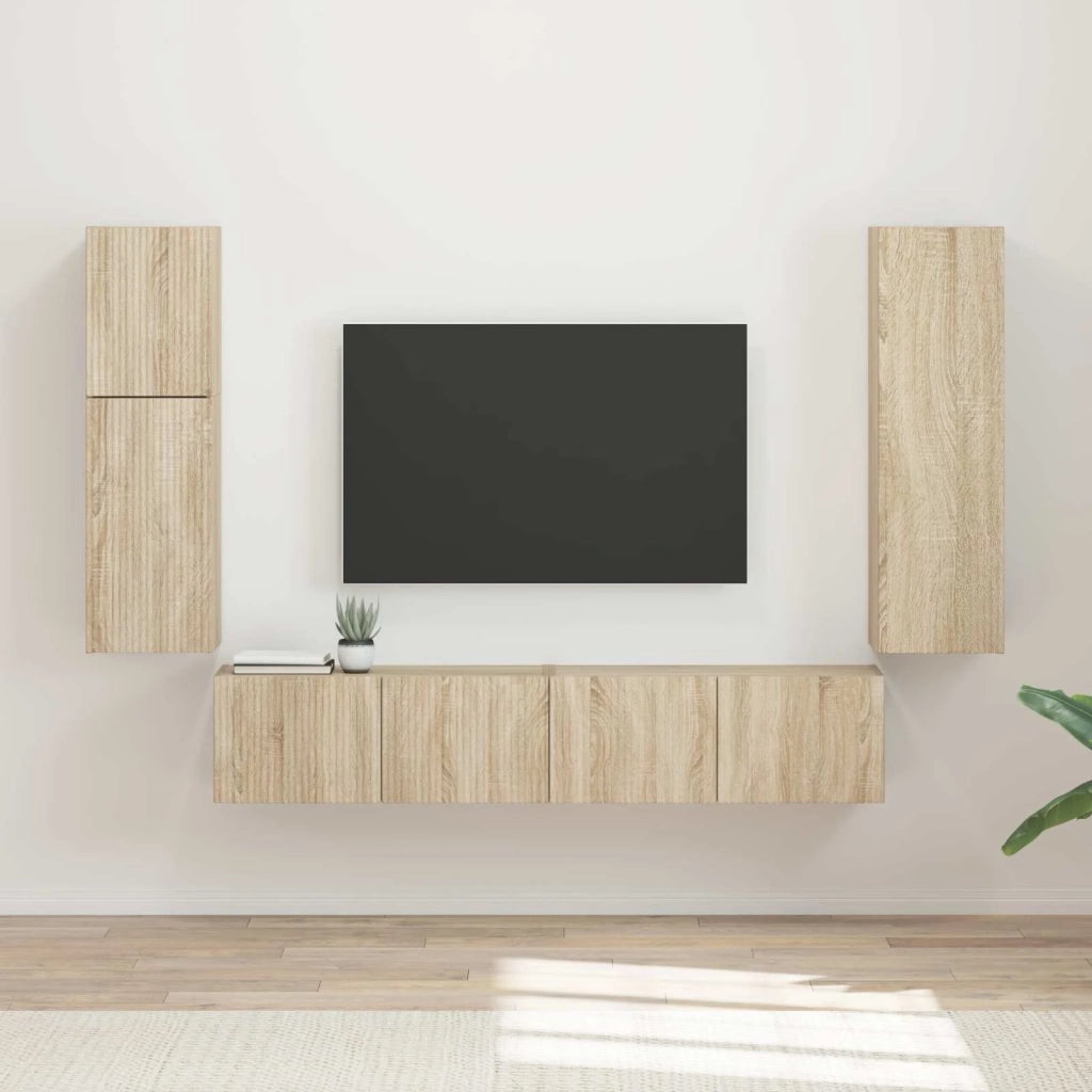 Set mobile TV 4 pcs Rovere Sonoma Legno multistrato 3409035