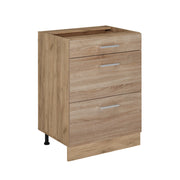 Vicco Mobiletto base per cucina Sonoma 60 cm con cassetti, senza piano di lavoro