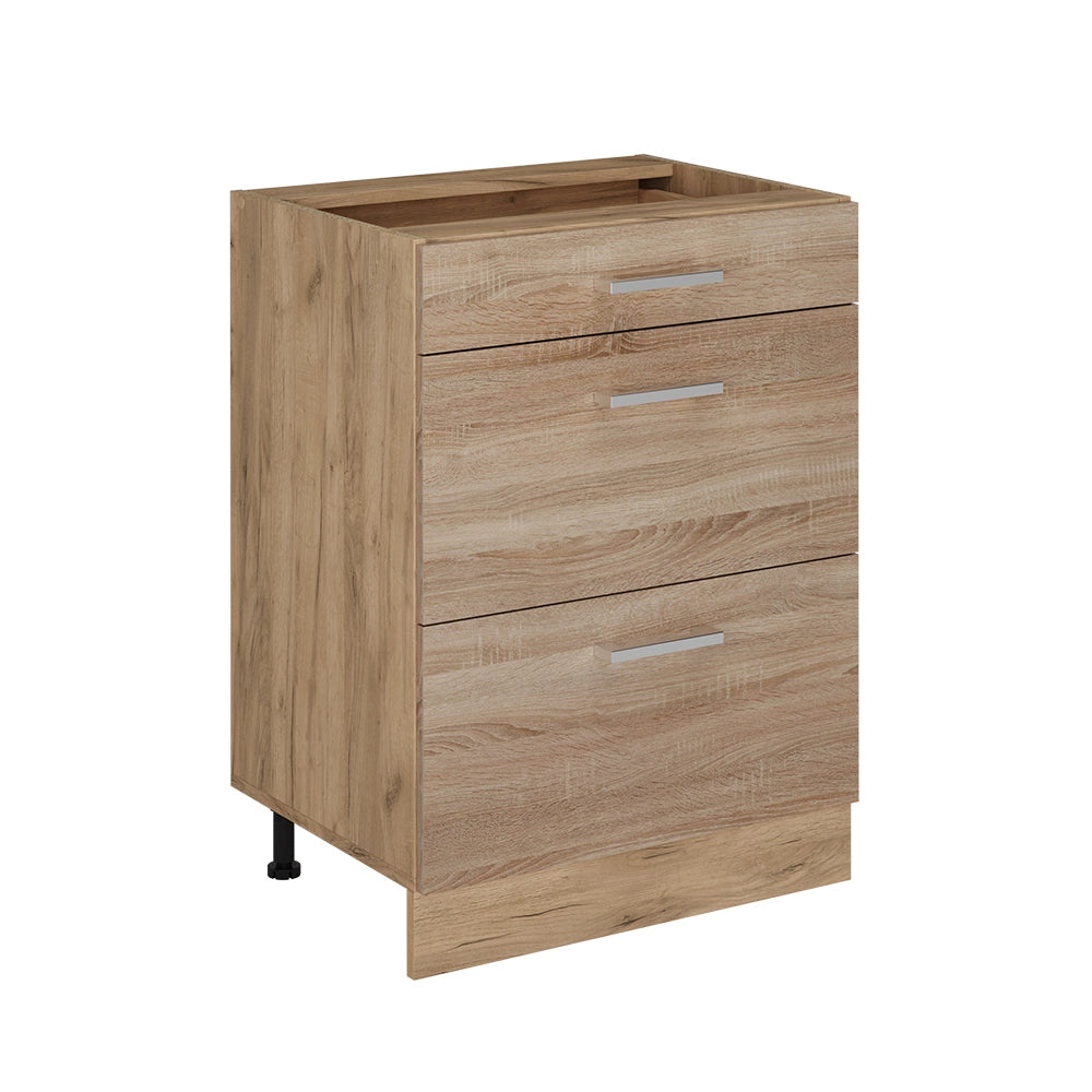 Vicco Mobiletto base per cucina Sonoma 60 cm con cassetti, senza piano di lavoro