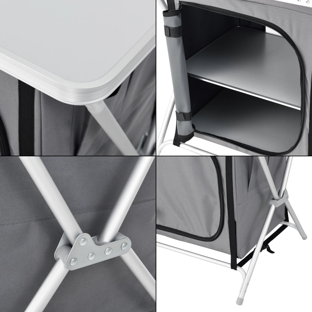 Credenza Mobile da Campeggio Tullinge Pieghevole con Borsa di Trasporto (AxLxP) 64x60x45 cm [en.casa]