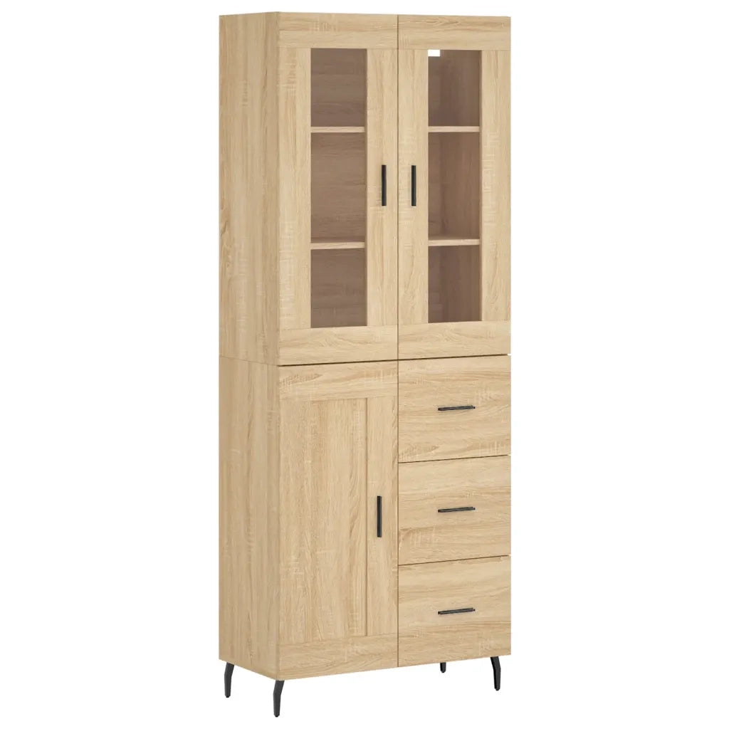 vidaXL Credenza Rovere Sonoma 69,5x34x180 cm in Legno Multistrato