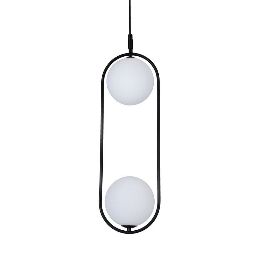 Lampada a sospensione Candellux Cordel 2xG9 nero/bianco