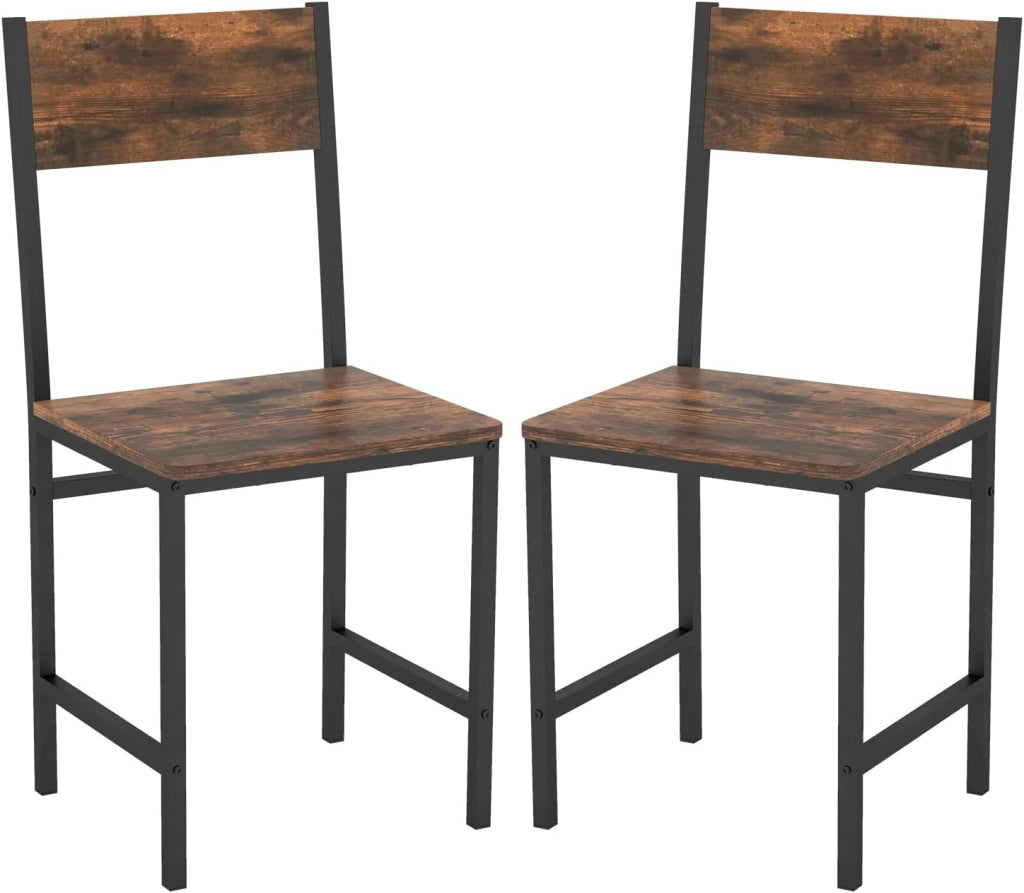 Set di 2 sedie da sala da pranzo, sedie da cucina con gambe in metallo, schienale inclinato, seduta grande, sedie industriali per cucina, sala da pranzo, ufficio, carico 150 kg