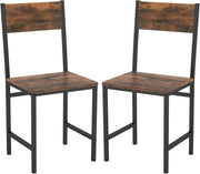 Set di 2 sedie da sala da pranzo, sedie da cucina con gambe in metallo, schienale inclinato, seduta grande, sedie industriali per cucina, sala da pranzo, ufficio, carico 150 kg
