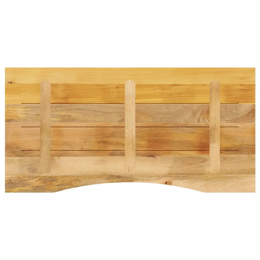 Piano Scrivania con Curva 120x60x2,5cm Massello Grezzo di Mango 370188