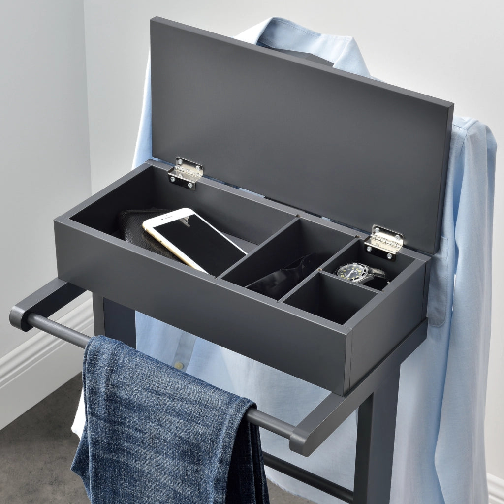 Servomuto Lulboll con Porta Pantaloni e Cassetta con Scomparti - Grigio [en.casa]