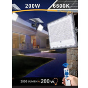 Trade Shop - Faro Led 200 Watt Crepuscolare Pannello Energia Solare Telecomando Ip65 Sl-200w -