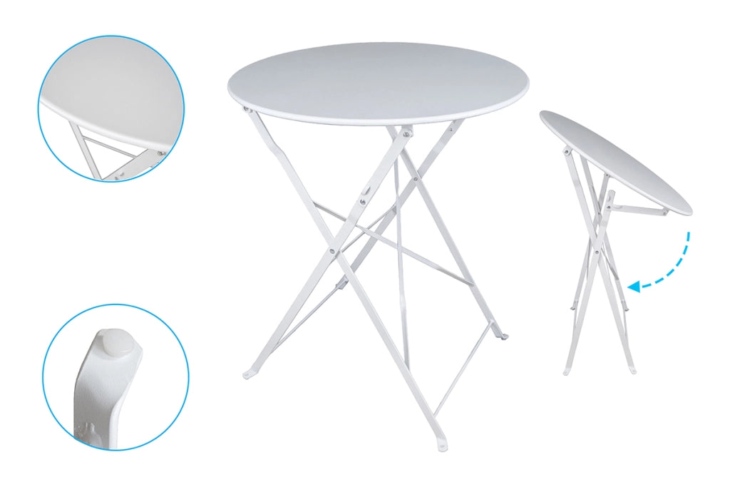 Set tavolo e sedie da giardino pieghevoli bianco – Positano - TRSP08PO