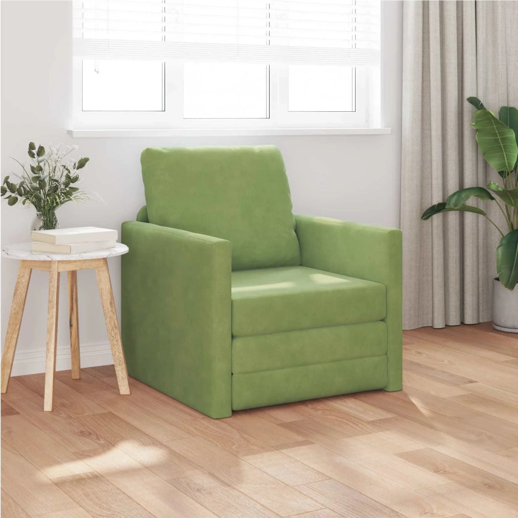 Divano letto | Sof¨¤ letto | Letto singolo Verde chiaro 74 x 77 x 81 cm Velluto