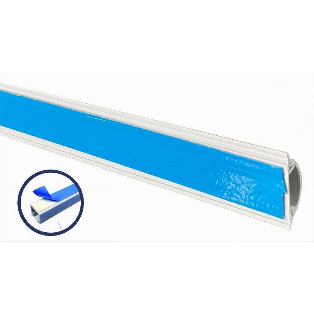 Trade Shop - 10 Pz Profili Canalina Passacavi Con Biadesivo In Pvc Colore Bianco 2 Mt 14x48mm -