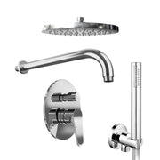 Set doccia cromato - Miscelatore incasso 2 vie Judy, braccio 30cm, soffione 20cm e doccino