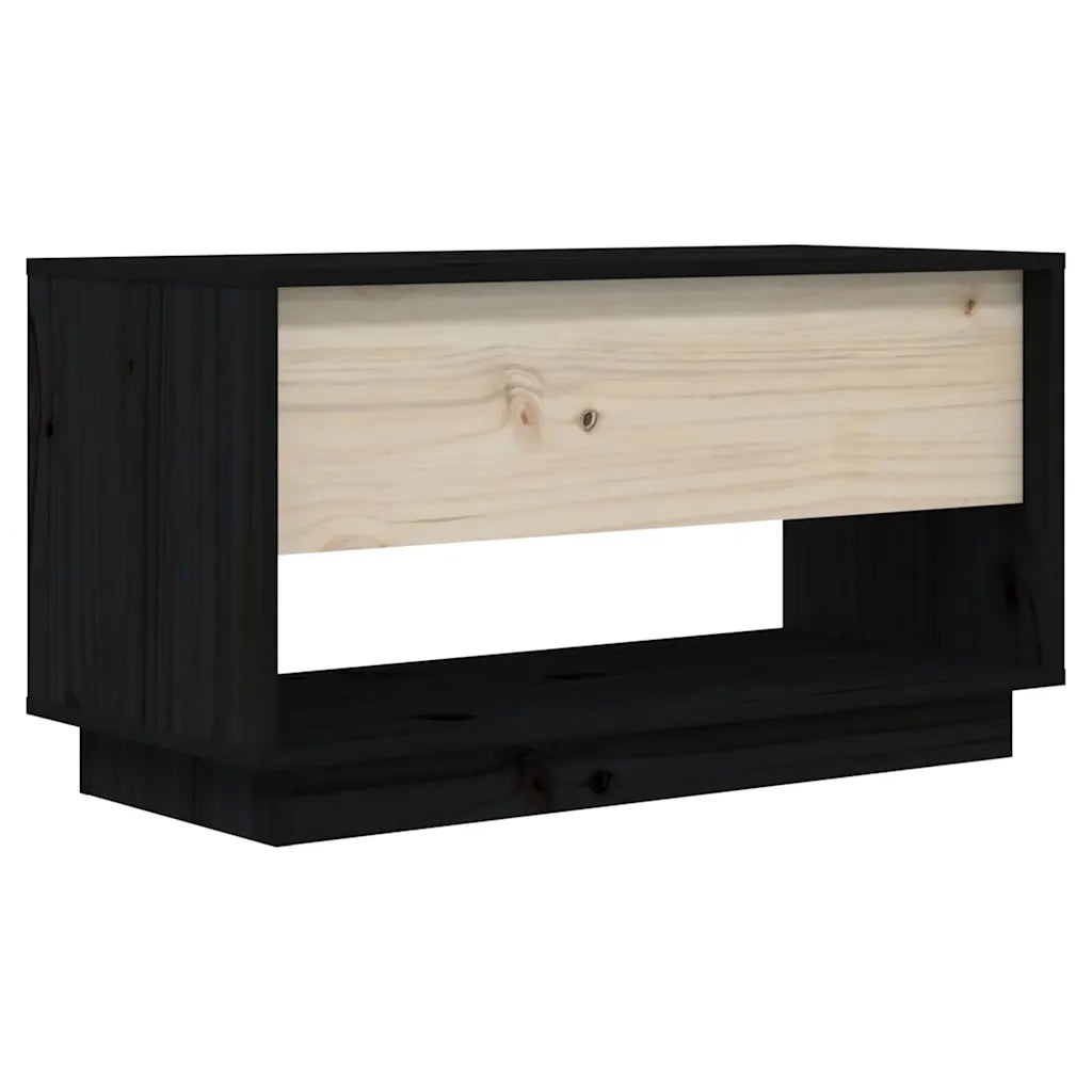 Mobile TV | Armadietto TV | Mobile Porta TV Nero 74x34x40 cm in Legno Massello di Pino
