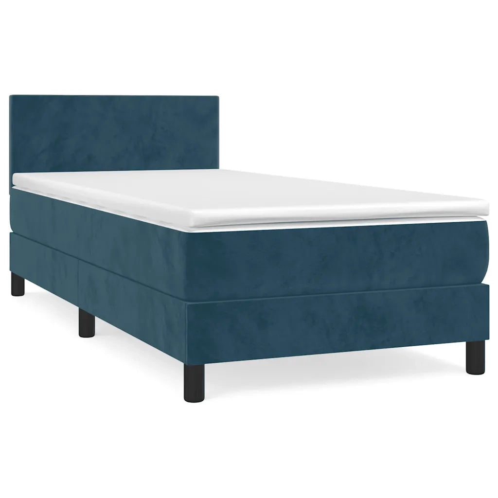 Giroletto a Molle con Materasso Blu Scuro 90x190 cm in Vellutocod mxl 99632
