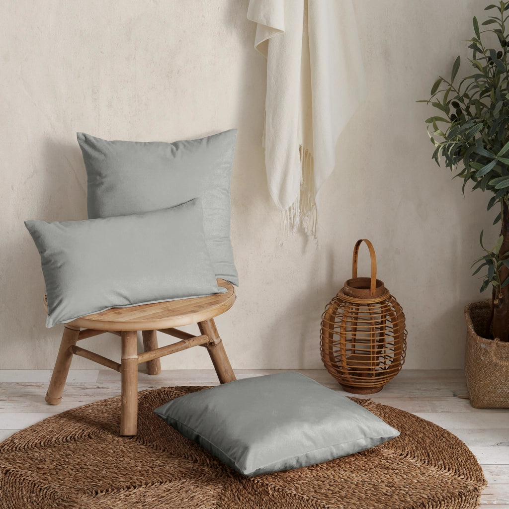 Cuscino rettangolare velluto grigio 50x30 cm - NAURU