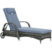 Lettino da giardino con schienale regolabile ¨C Minimal ¨C Polyrattan grigio 200x73x103 cm