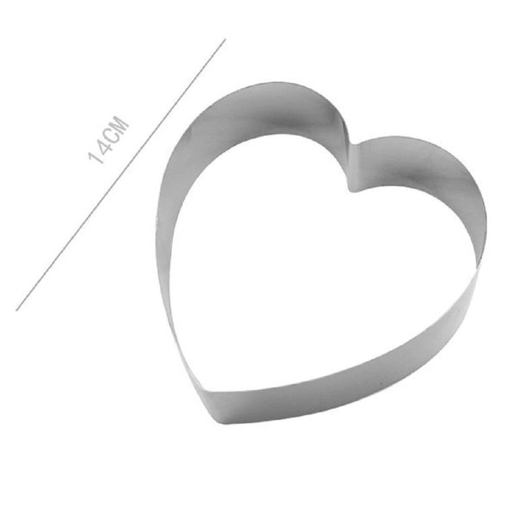 Trade Shop - Set 2 Pz Forme A Cuore Per Dolci Biscotti Cake Design Stampini Torte 14 Cm 98936 -